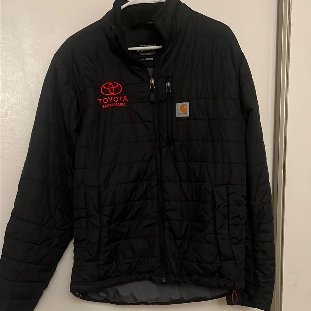 Carhartt Black Quilted Jacket with Toyota Embroidery